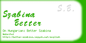 szabina better business card